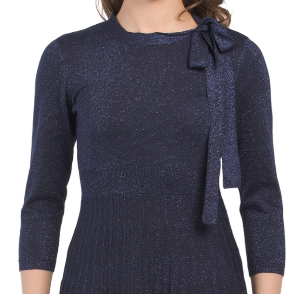 𝅺nanette Lepore Tie Neck Sweater Dress - Picture 2 of 5